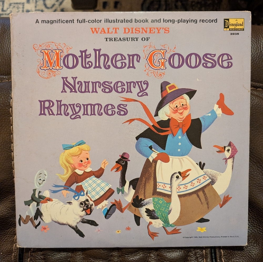 Walt Disney's Treasury of Mother Goose Nursery Rhymes Vintage Vinyl Record